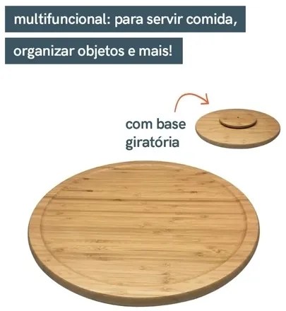 Tábua Giratória Redonda em Bambu