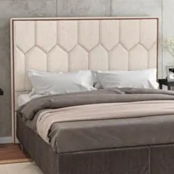 Cabeceira Cama Box Casal Queen 160cm Órion Z37 Linho Cru - Mpozenato