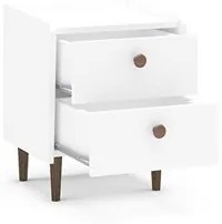 Mesa De Cabeceira 2 Gavetas Luisiana Branco - Politorno