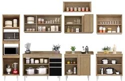 Armário de Cozinha Modulada de Canto 8 Peças CP02 Balcão com Tampo Cas