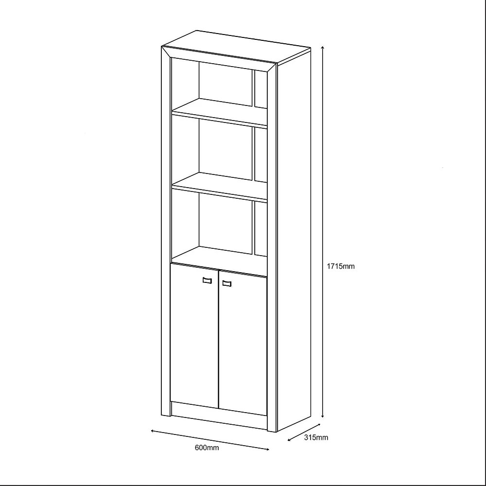 Armário Estante Alto para Escritório Home Office ME4110 MDP Amendoa G69 - Gran Belo
