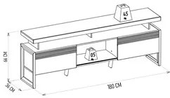 Rack Bancada de TV 70 Polegadas 2 Portas Agata L06 Nature/Off White -