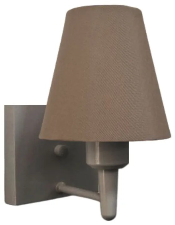Arandela Quadrada Md-2034 Cinza Cúpula em Tecido Cone Caqui - Bivolt
