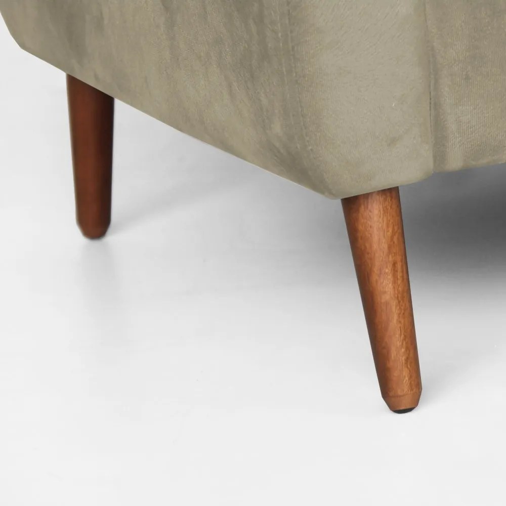 Namoradeira Bruna 1,20 m 2 Lugares Pés Palito Suede Nude
