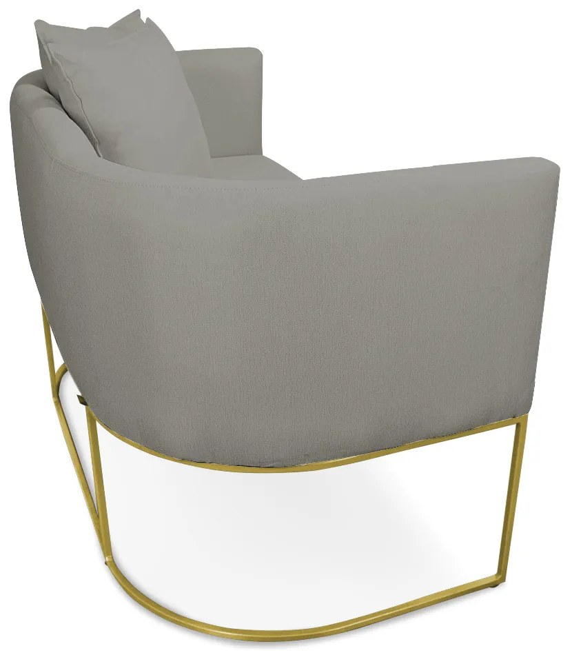 Namoradeira Paola 02 Lugares Linho Base Metálica Dourado D03 - D'Rossi - A26 Grafite