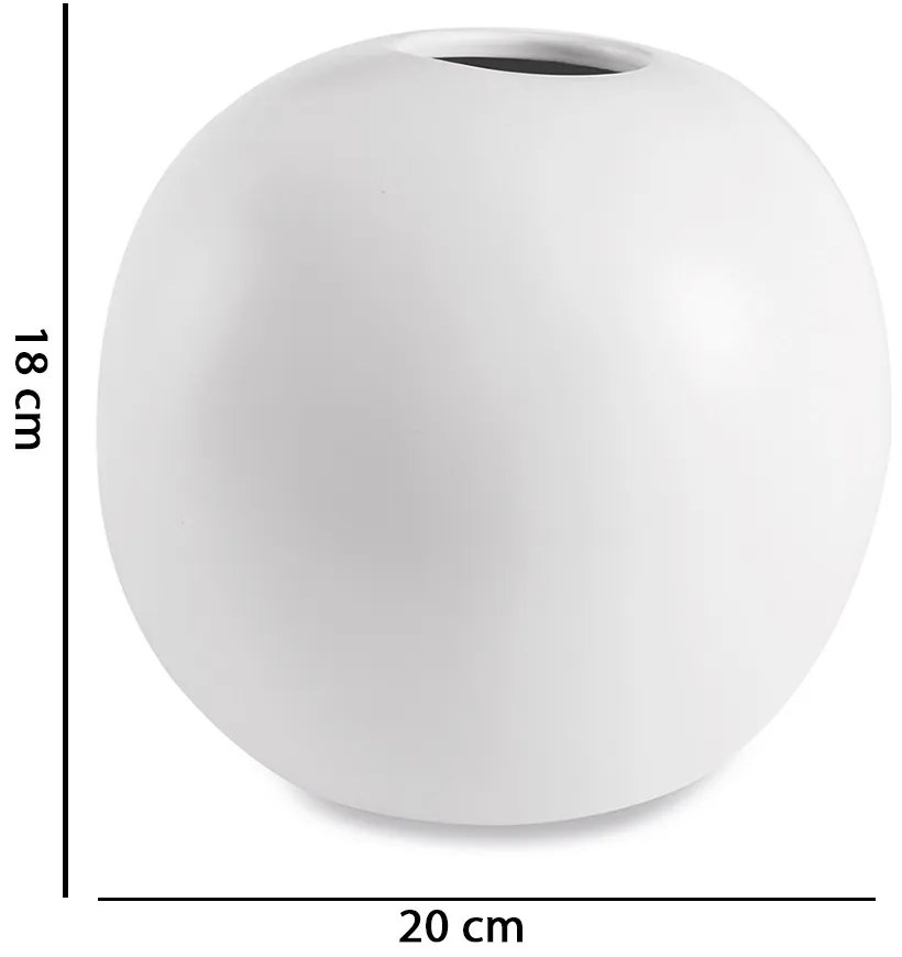 Vaso Branco em Cerâmica 18 x 20cm D'Rossi