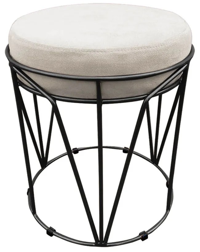 Puff Babu Suede Bege Base Preto
