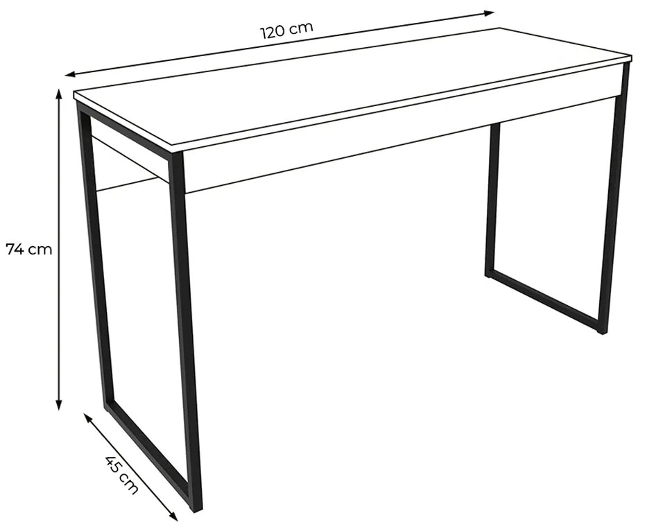 Mesa para Escritório Home Office ME4160 MDP Amendoa/Preto G69 - Gran Belo