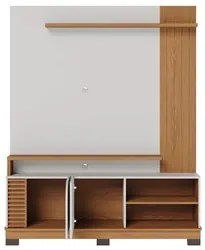 Estante Painel para TV 65 Pol Madrid C05 Off White Matte/Freijó - Mpoz