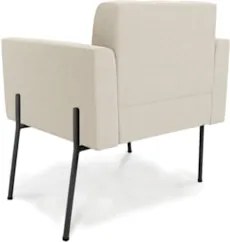 Poltrona Para Sala Pé Metal Preto Kit 2 Ana Bouclé Bege - Ibiza