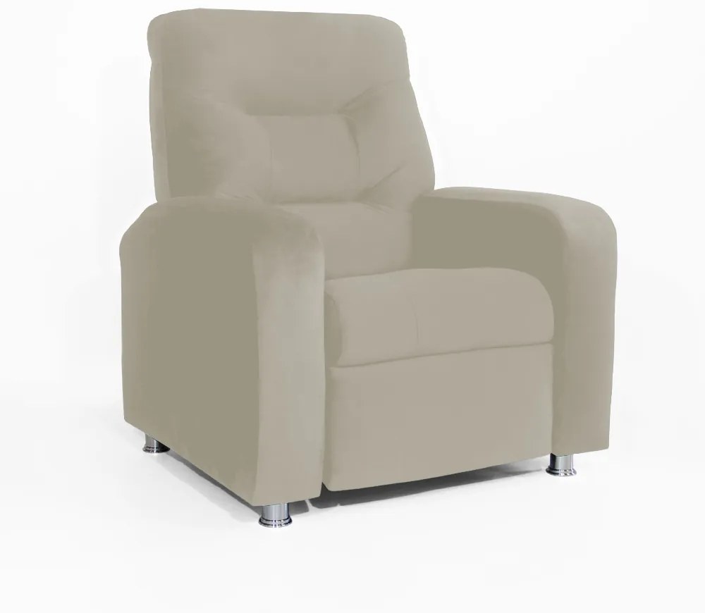 Poltrona Do Papai Reclinável Madri Suede Bege