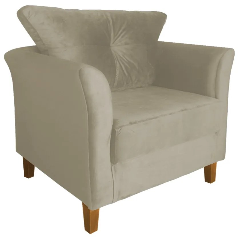 Kit Namoradeira + 2 Poltronas Ibis Sala Recepção Suede Nude