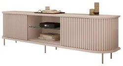 Rack Para Sala Bancada de TV 75 Pol 218cm Ripado World D04 Off White -