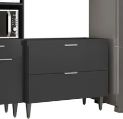 Armário de Cozinha CP04 Para Pia 100cm Pérola Z34 Preto     - Mpozenat