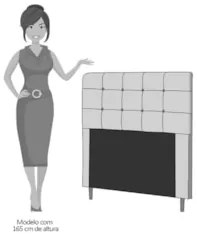 Cabeceira Cama Box Casal King 193cm Luna Sintético Preto Z51 - Mpozena