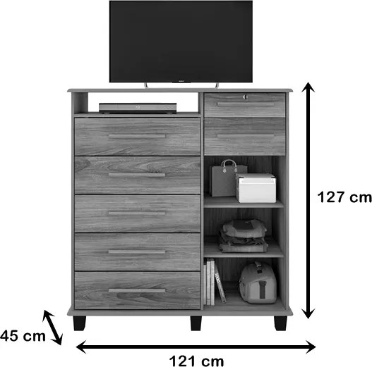 Cômoda Pérola Noce– Fabri Móveis