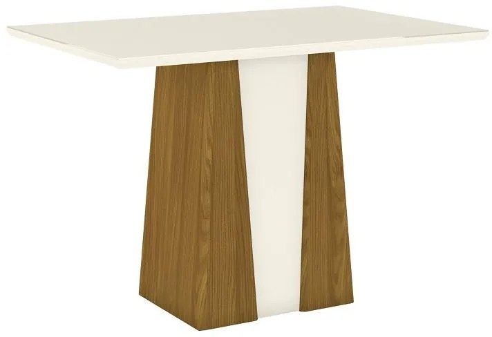 Mesa de Jantar 120cm Orus Móveis Henn Nature/Off White