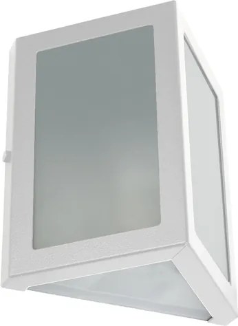 Arandela Triangular Alumínio Vidro Ip54 Verti - BRANCO