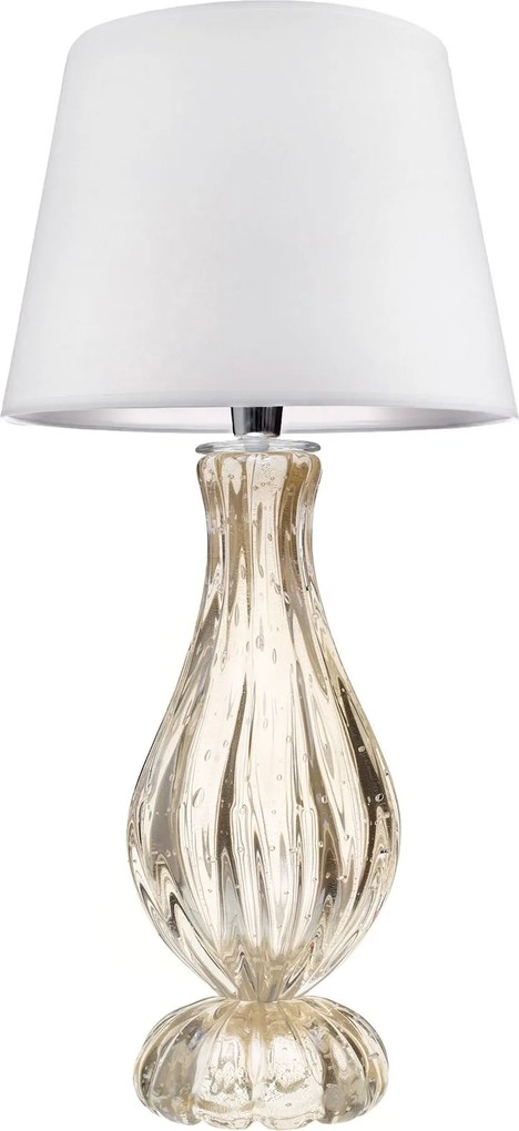 Abajur Murano Giordano C/ Ouro - Cristal Transparente  Cristal Transparente