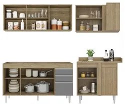 Armário de Cozinha Modulado de Canto Esquerdo 4 Peças CP49 Balcão sem