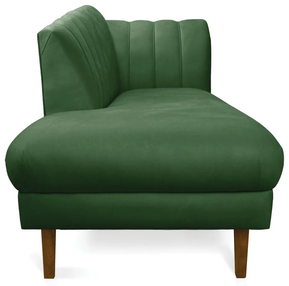 Divã Recife Suede 165 cm Pés Chanfrado Castanho - D'Rossi - Verde