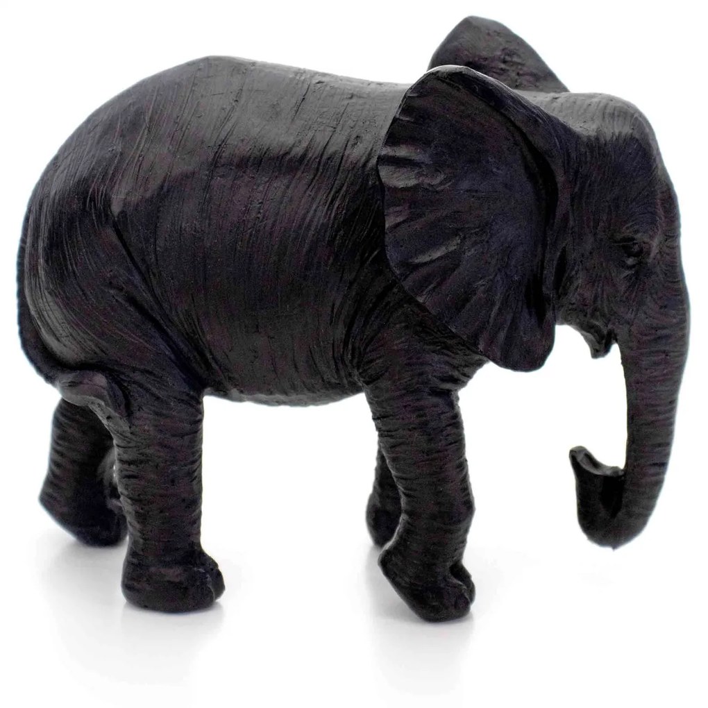 Escultura Decorativa Elefante Em Poliresina Preto 26x31x13 Cm - D'Rossi