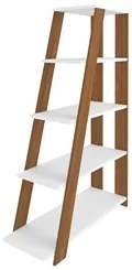 Mesa Escrivaninha em L Golden e Estante Livreiro Stela A06 Branco/Frei