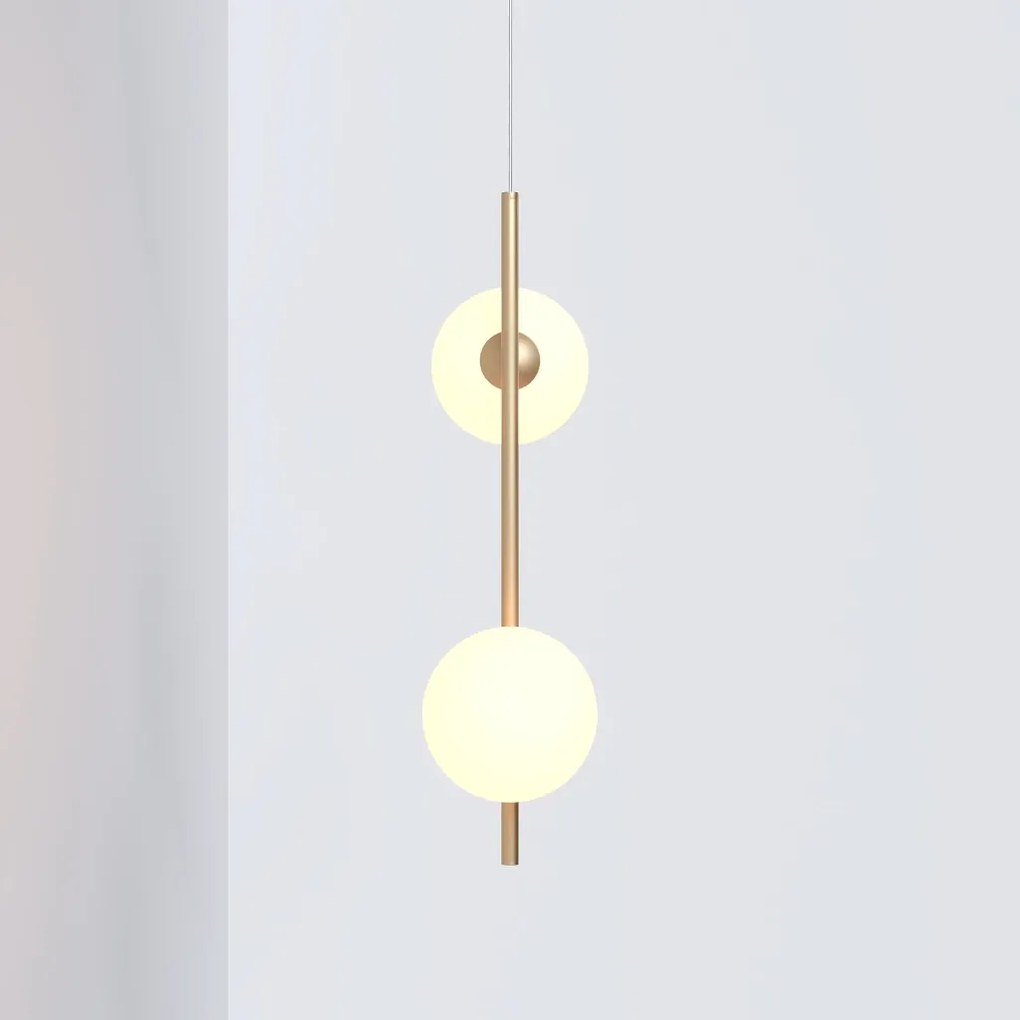 Pendente Vertical Slim Jabuticaba 10X23,5X48,5Cm Aluminio E 2X Globo Ø... (COBRE, FOSCO)
