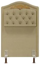 Cabeceira Cama Box Solteiro 90cm com Tachas Imperial J02 Linho Areia -
