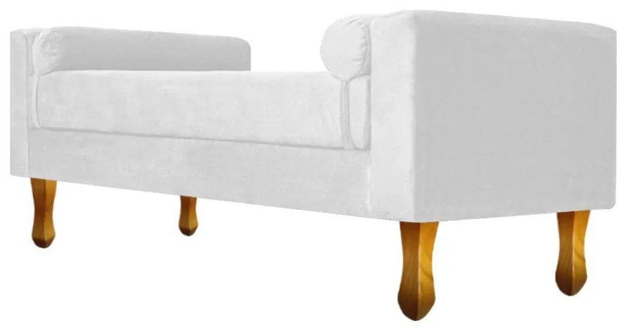Recamier Félix Casal 140cm Suede Branco - ADJ Decor