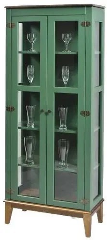 Cristaleira Bia Verde 2 Portas Base Amendoa 180cm - 58754 Sun House