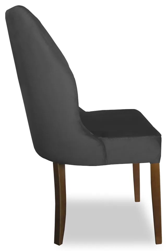 Cadeira De Jantar Safira Suede Cinza Grafite