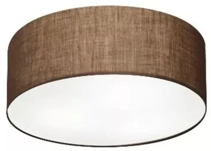 Plafon Cilíndrico Md-3005 Cúpula em Tecido 40x12cm Café - Bivolt