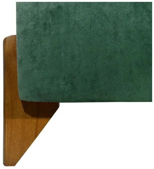 Banquinho Acolchoado Evo Retangular Peach Veludo em Várias Cores - Verde