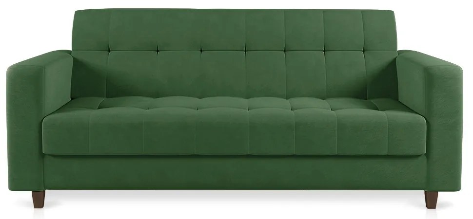 Sofá 03 Lugares Arezzo Suede Pés Chanfrado Tabaco - D'Rossi - Verde