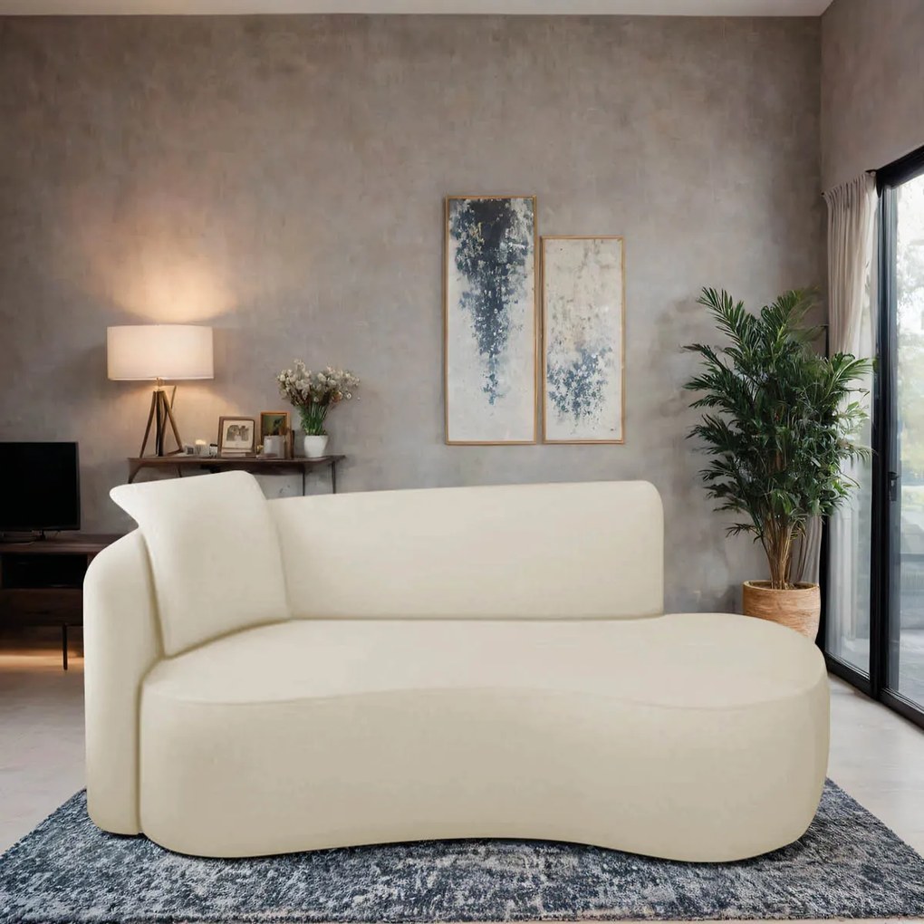 Divã Recamier Suíça Curvo Sala Recepção 150cm Ld Linho