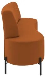 Sofá 2 Lugares 135cm Pés Aço Preto Tamar Z08 Veludo Terracota - Mpozen