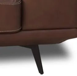 Sofá 3 Lugares Para Sala Living 216cm Niton L08 Couro Marrom - Mpozena