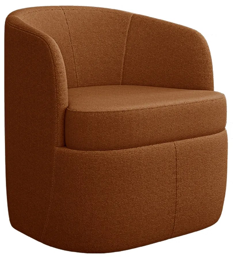 Poltrona Decorativa Design Moderno Bel Sala de Estar Base Giratória Bouclê Terracota G33 - Gran Belo