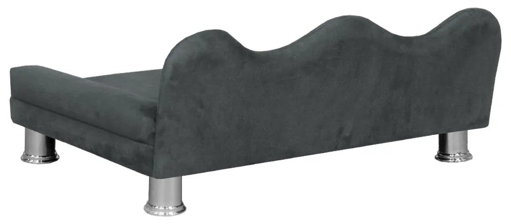 Cama Sofá Pet Meg Para Cães E Gatos Elegante e confortável Suede Cinza Grafite