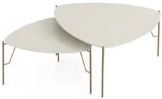 Mesa de Centro Para Sala Pés Metálicos Kit 2 Blen Luna/Dourado I06 - M