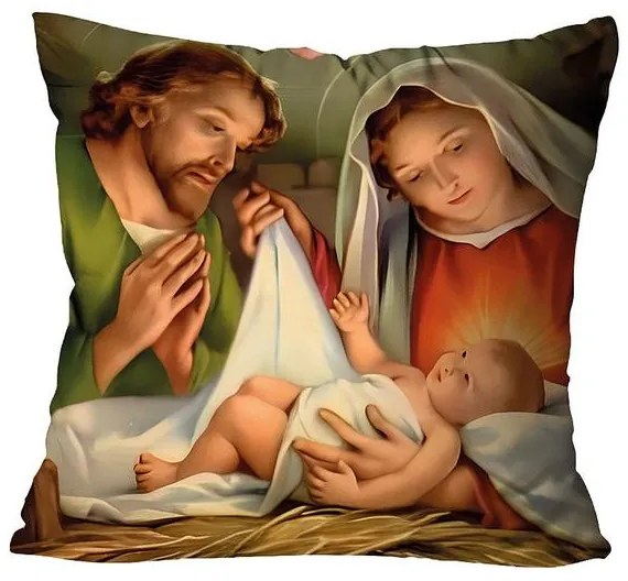 Capa de Almofada Natal Família 1 Peça