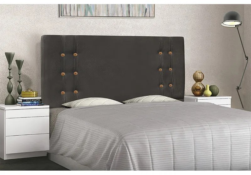 Cabeceira Cama Box Solteiro 90cm Gênova Suede Cinza - Sheep Estofados - Cinza