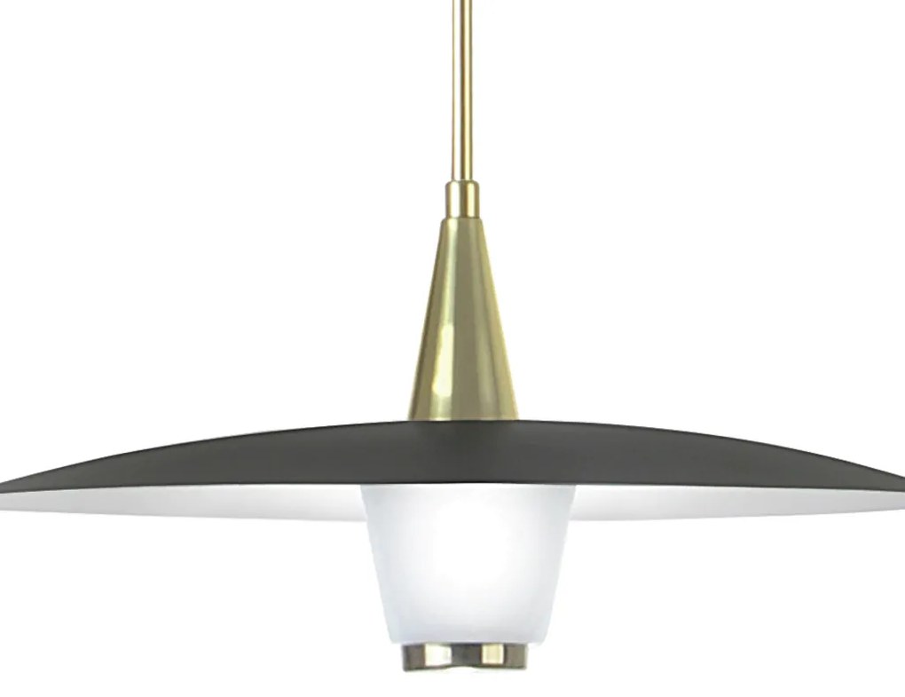 Pendente Eclisse Ø33X36Cm Disco Curvo Metal Alumínio E Vidro 01Xled 9W... (MARSALA)