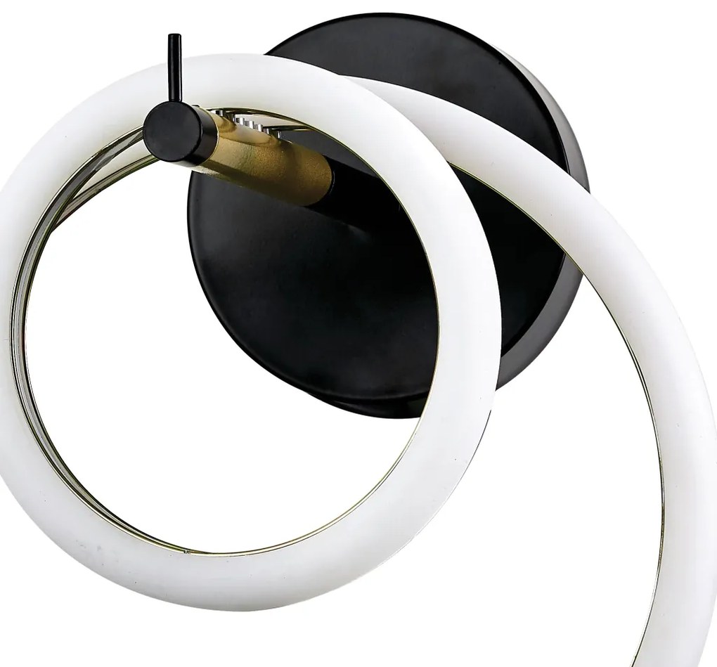 Arandela Ellos 02 Argolas Magnéticas 31X34X30Cm Led 20W 3000K Bivolt P... (Preto / Champanhe)