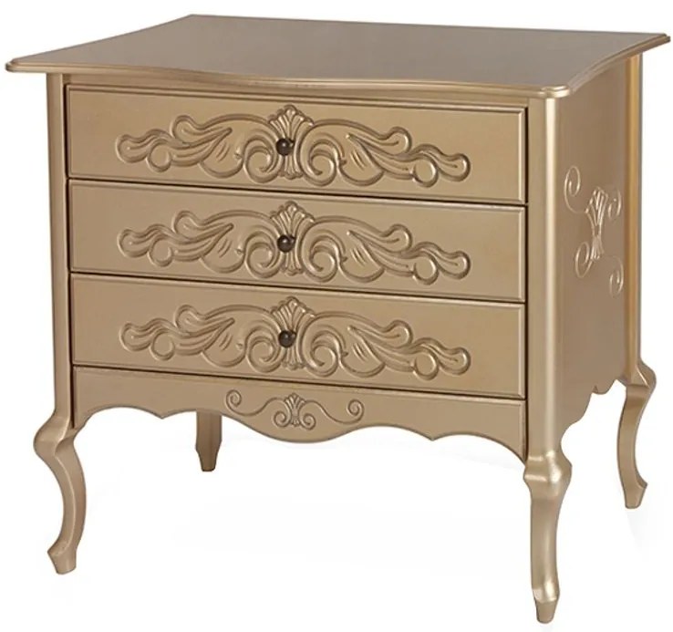 Cômoda Vienna Entalhada 3 Gavetas - Wood Prime FS 253502