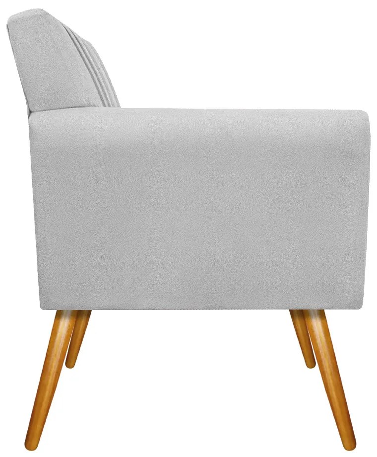 kit 02 Poltronas Laura Palito Mel Suede Branco - ADJ Decor