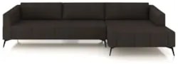 Sofá 4 Lugares 286cm Com Chaise Direito Eko Couro Marrom Z55 - Mpozena