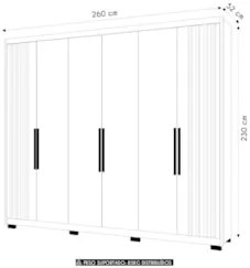 Guarda Roupa Casal 260cm 6 Portas Gaia Carvalho/Fendi Z17 - Mpozena
