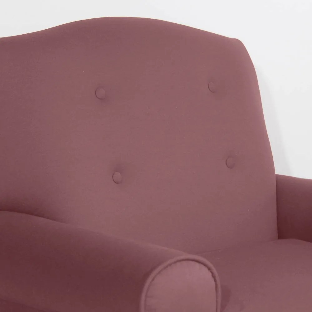 Poltrona da Vovó Lucy Decorativa Luxo Suede Rosê
